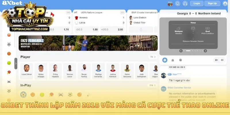 8xbet thành lập năm 2018 với mảng cá cược thể thao online